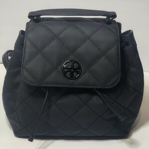 Tory Burch Willa backpack in Matte black leather
